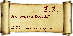 Brunovszky Kesző névjegykártya